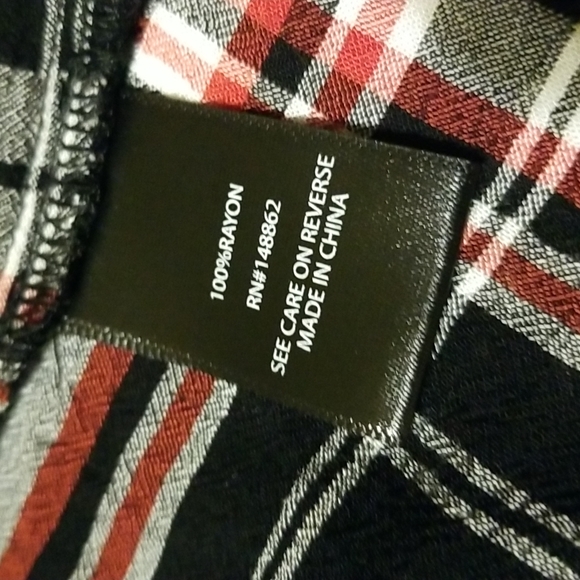 Torrid Womens Shirt Size 2X Plaid Red Black Babydoll Top - Picture 8 of 9